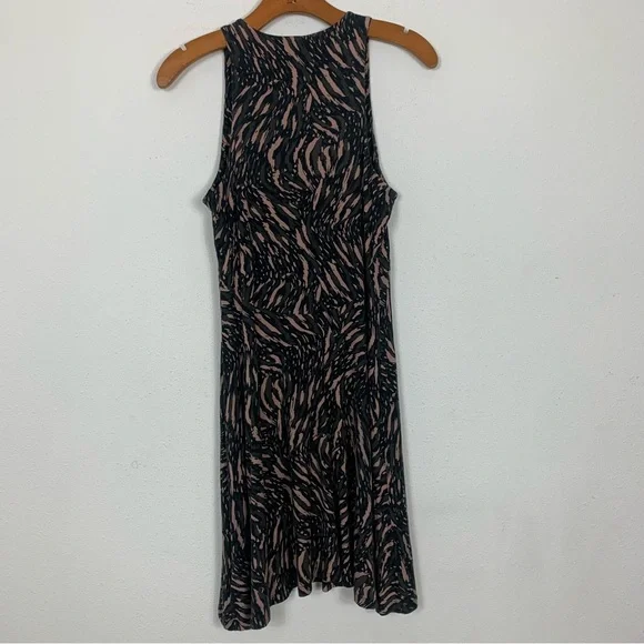 Athleta Santorini Thera Dress Abstract Black Mini Sleeveless Flowy Sz Small - Picture 7 of 10